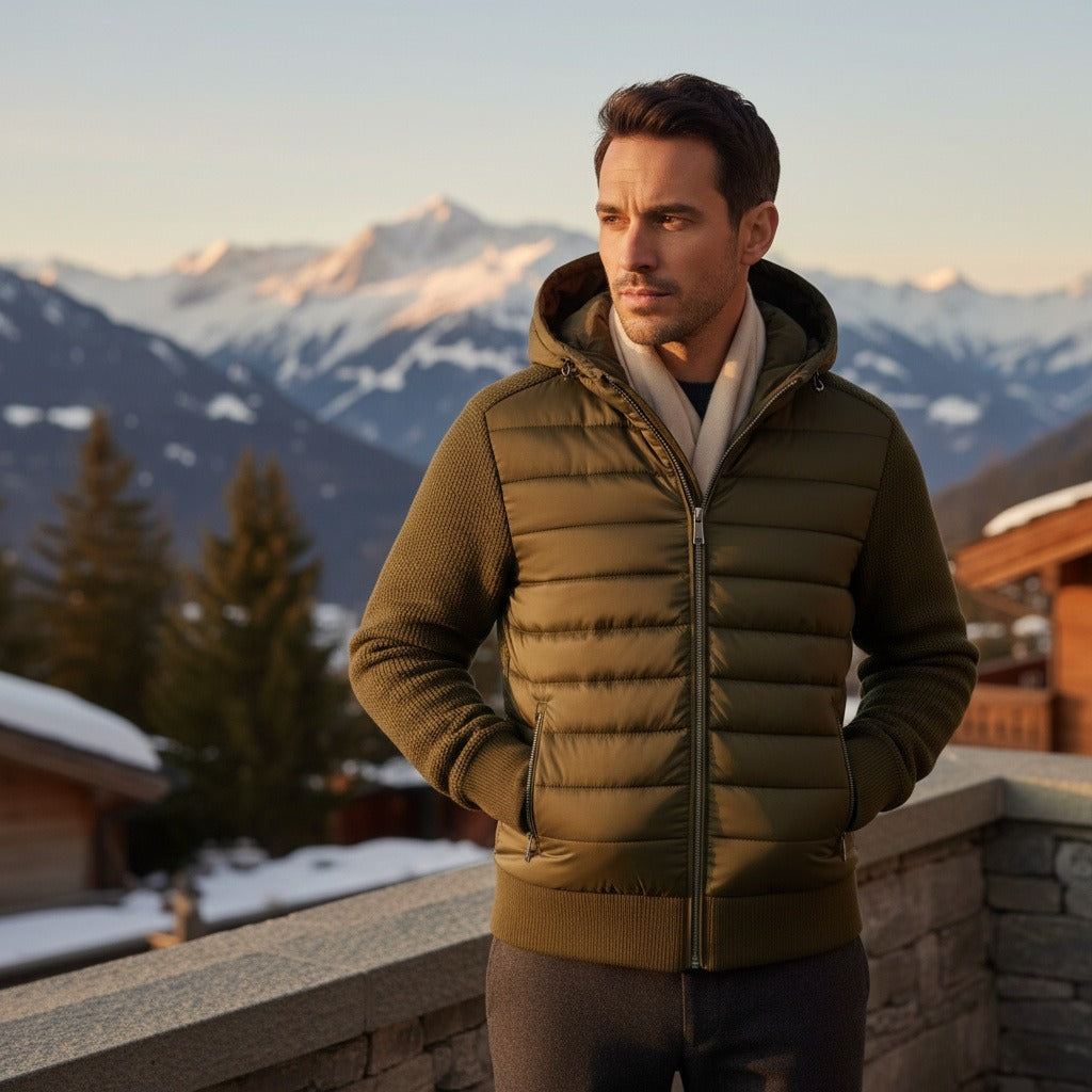 Green Hybrid Jacket - Green - Angled Shot