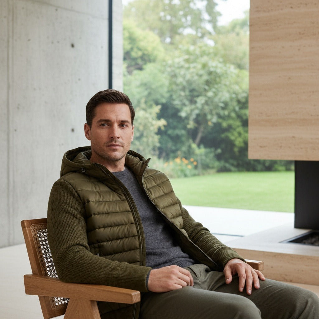 Green Hybrid Jacket - Green - Side Profile