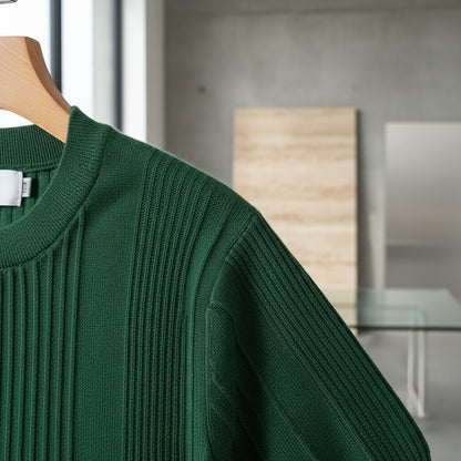 Green Ribbed T Shirt - Green - Back View