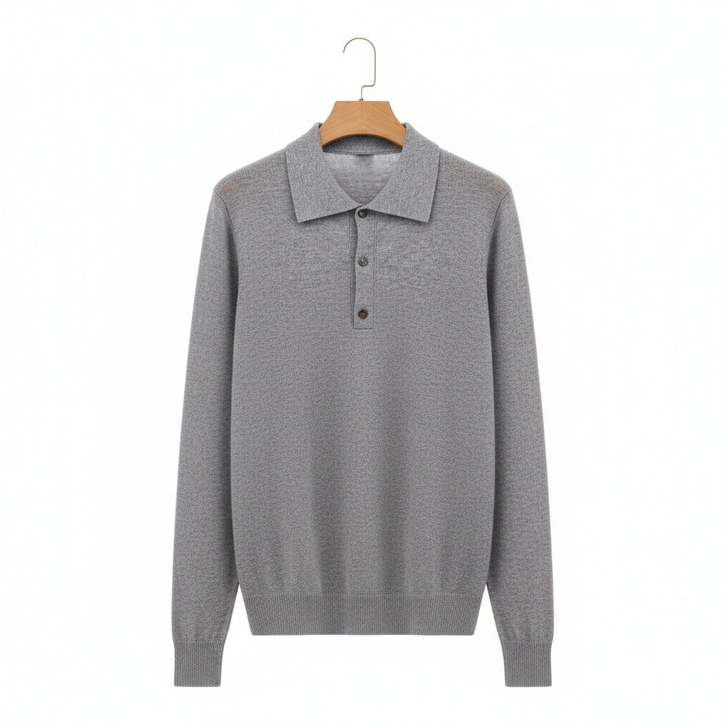 Grey Cashmere Sweater - Grey - Front View