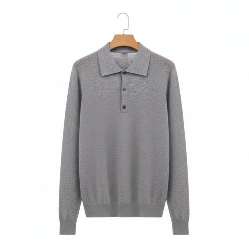 Grey Cashmere Sweater - Grey - Front View