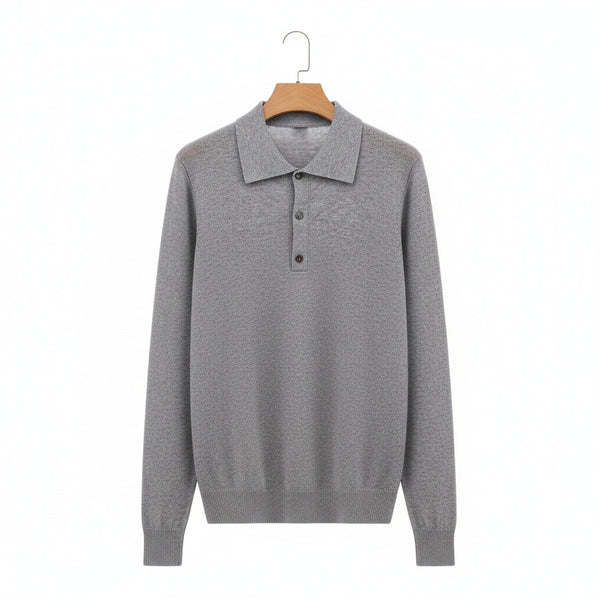 Grey Cashmere Sweater - Grey - Front View
