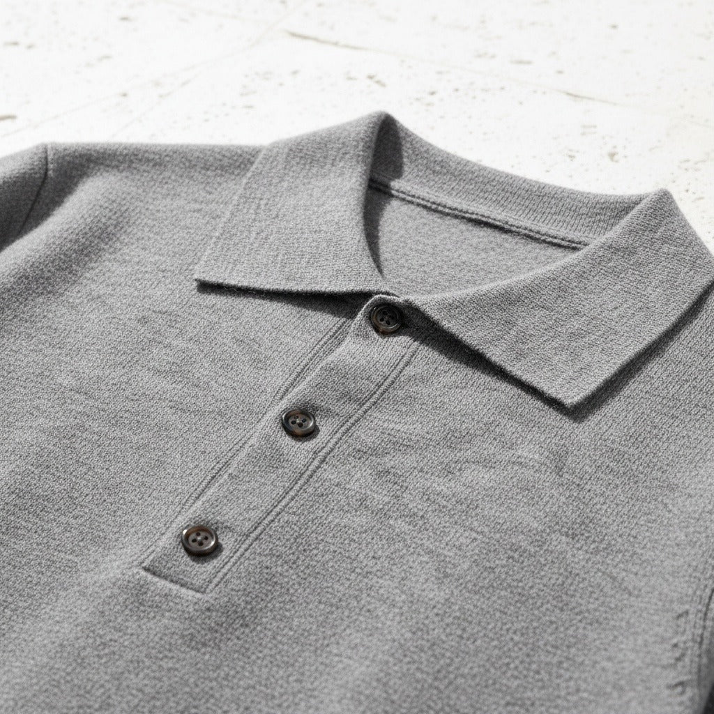 Grey Cashmere Sweater - Grey - Back View