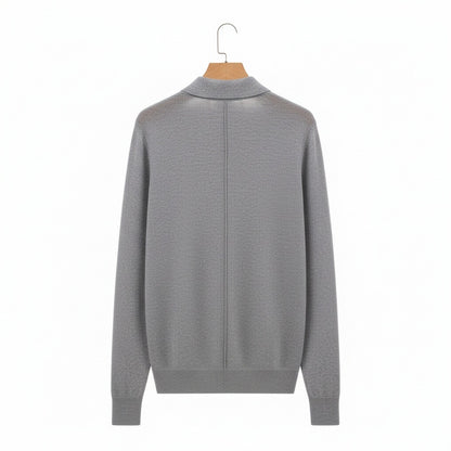 Grey Cashmere Sweater - Grey - Fabric Detail