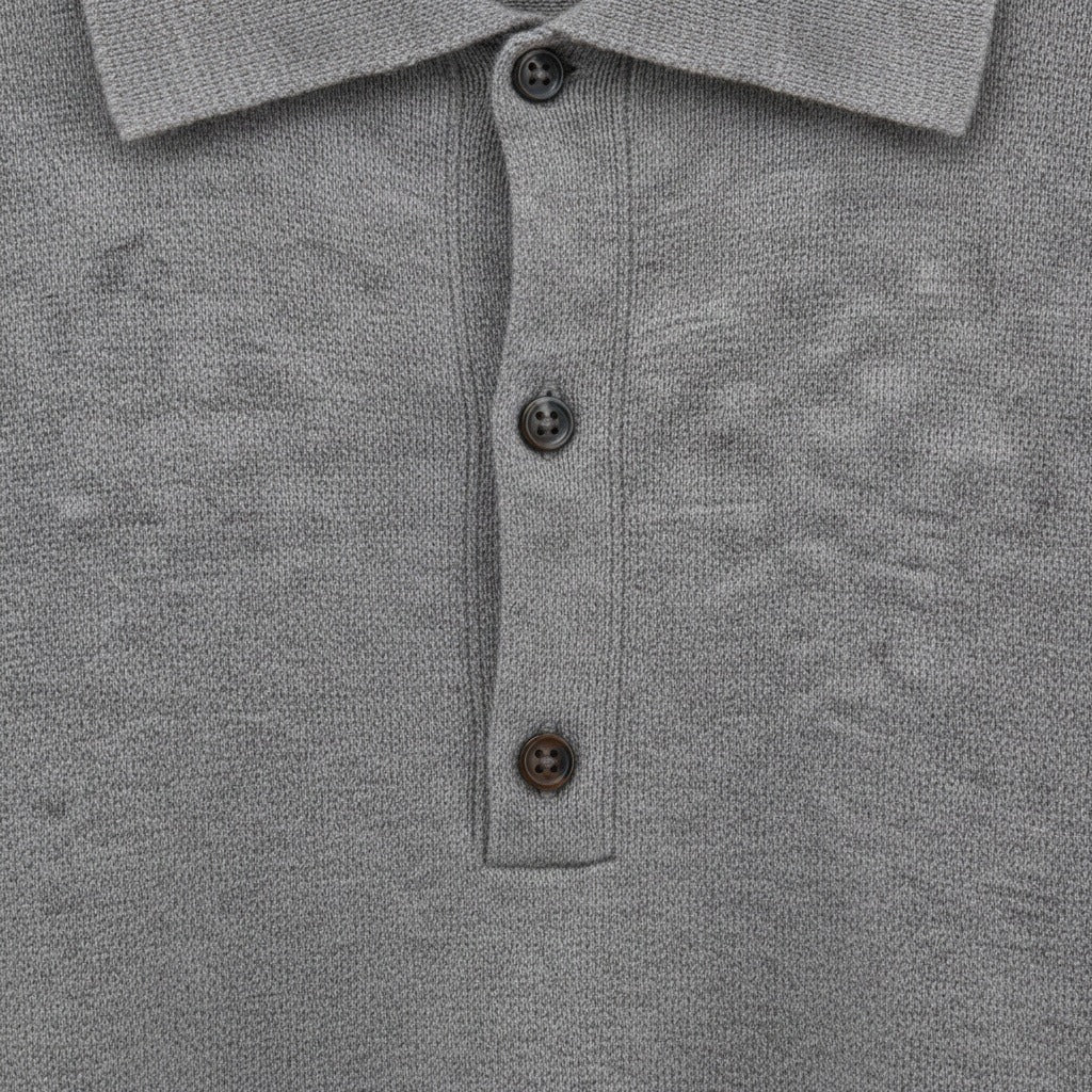 Grey Cashmere Sweater - Grey - Texture Close Up