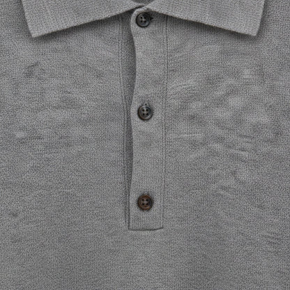 Grey Cashmere Sweater - Grey - Texture Close Up