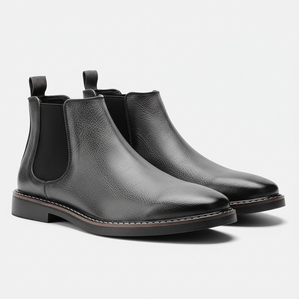 Grey Chelsea Boots Mens - Grey - Front View