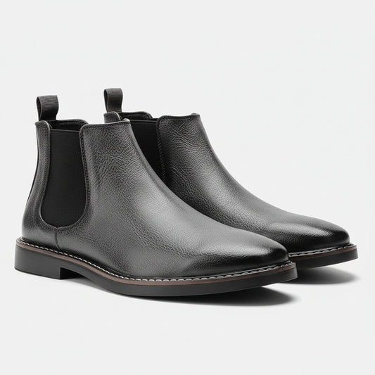 Grey Chelsea Boots Mens - Grey - Front View