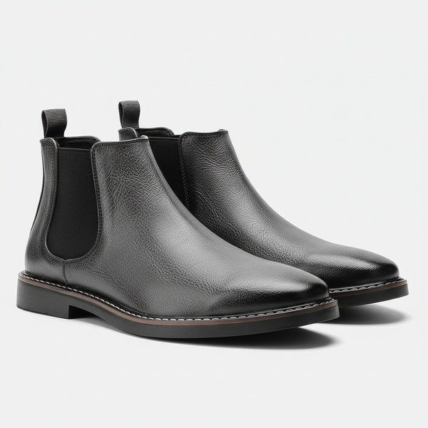 Grey Chelsea Boots Mens - Grey - Front View