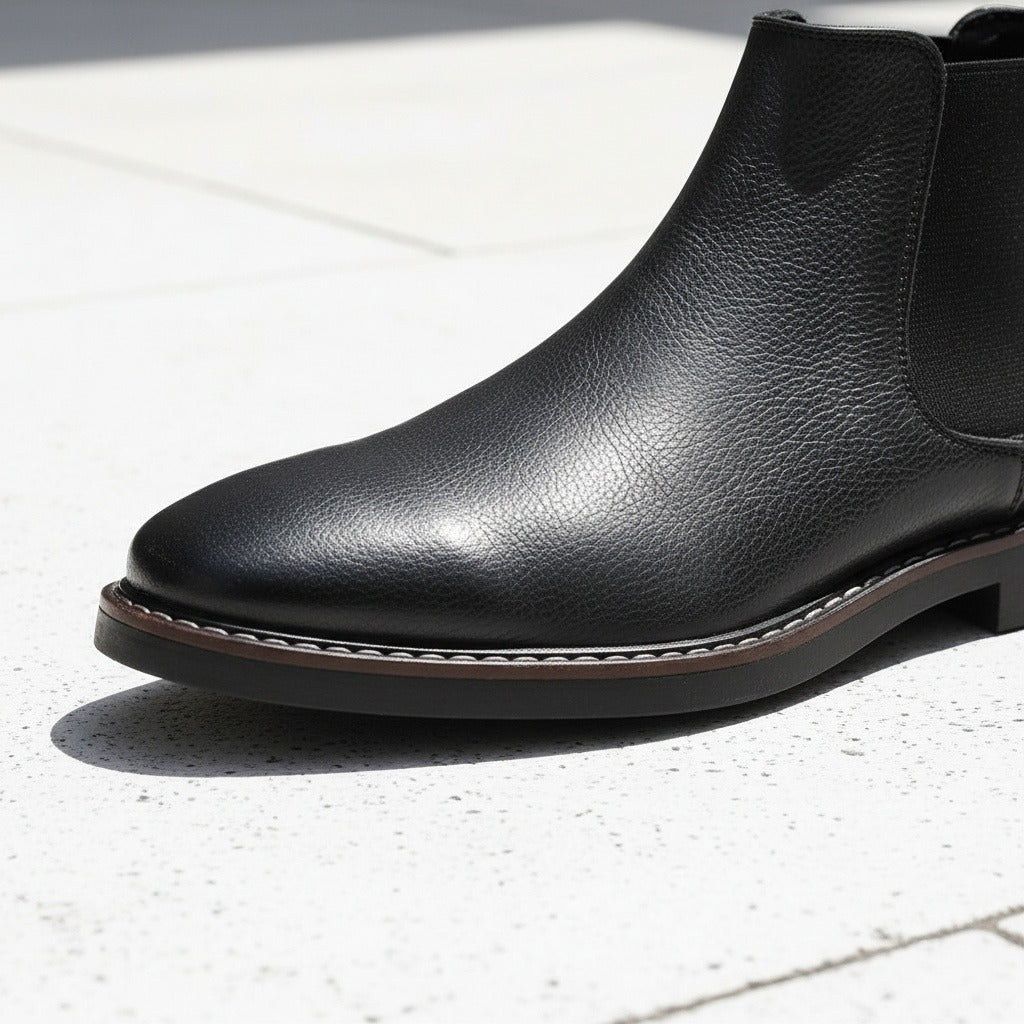 Grey Chelsea Boots Mens - Grey - Back View