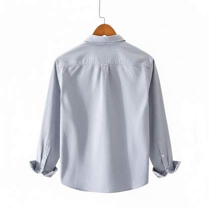 Grey Cotton Shirt - Grey - Fabric Detail