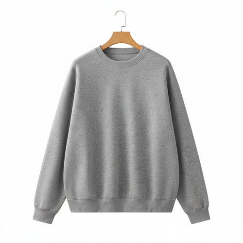 Grey Crew Neck Sweater - Grey - Front View