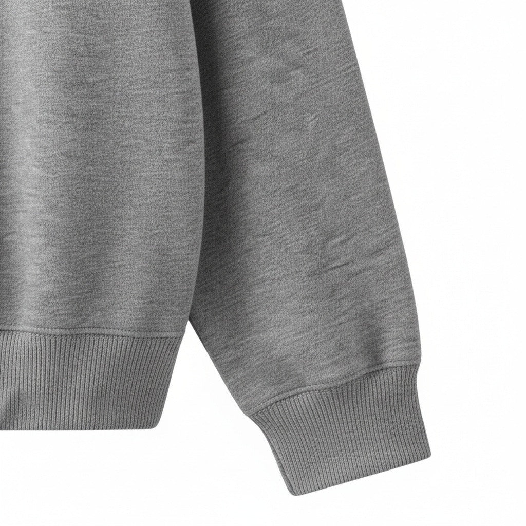 Grey Crew Neck Sweater - Grey - Texture Close Up