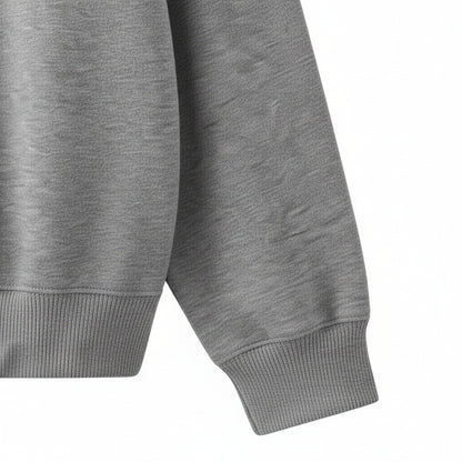 Grey Crew Neck Sweater - Grey - Texture Close Up