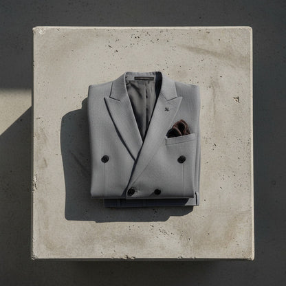 Grey Double Breasted Suit - Grey - Lifestyle Inspiration