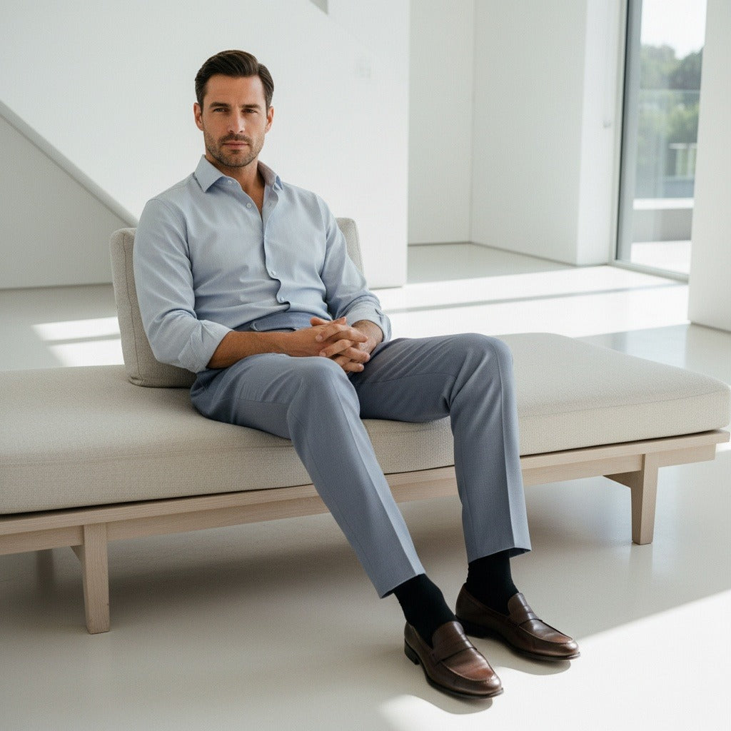 Grey Gurkha Trousers - Grey - Side Profile