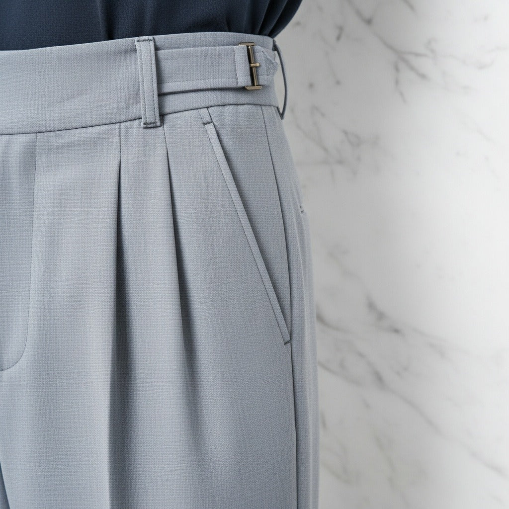 Grey Gurkha Trousers - Grey - Back View
