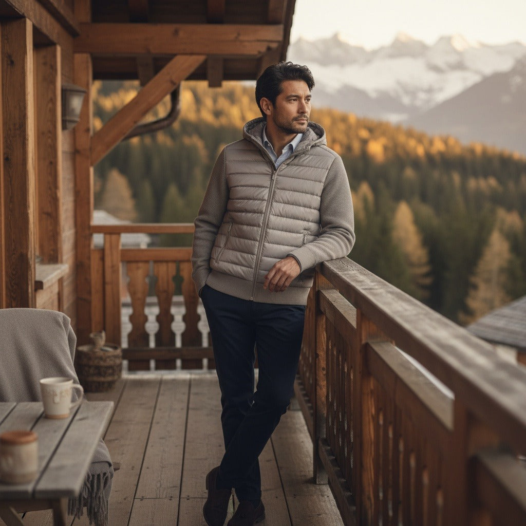 Grey Hybrid Jacket - Grey - Angled Shot