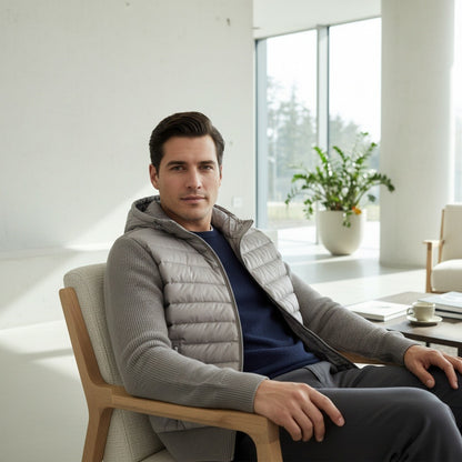 Grey Hybrid Jacket - Grey - Side Profile