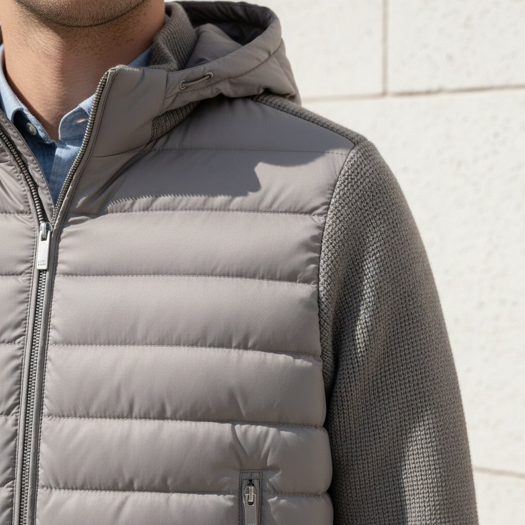 Grey Hybrid Jacket - Grey - Back View