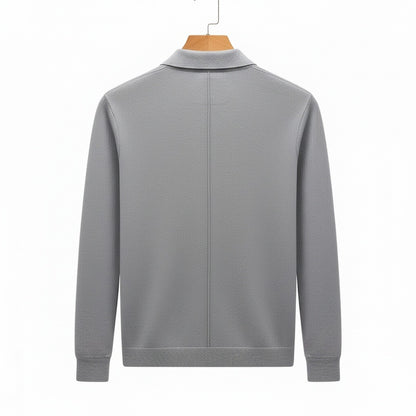 Grey Long Sleeve Polo Shirt - Grey - Fabric Detail
