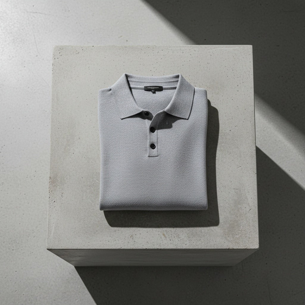 Grey Long Sleeve Polo Shirt - Grey - Lifestyle Inspiration