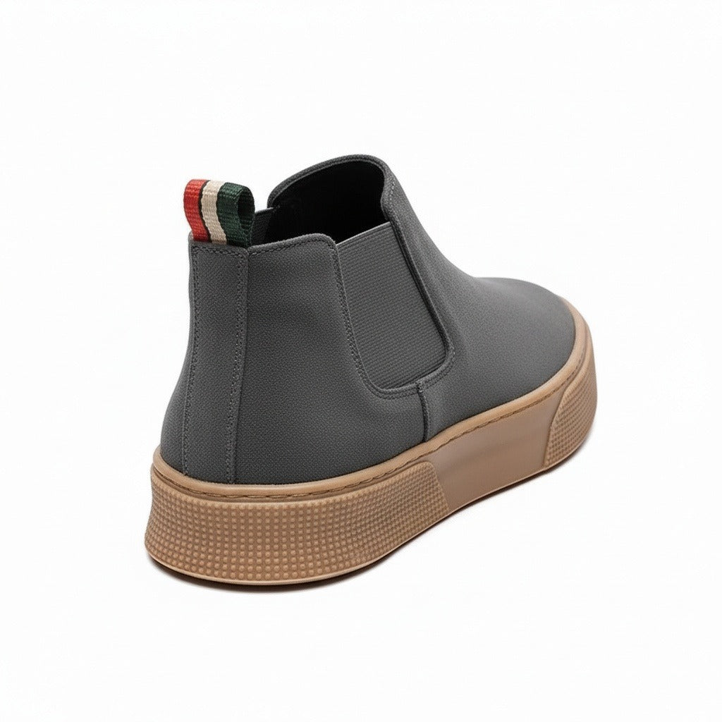 Grey Men's Slip On Shoes - Grey - Fabric Detail