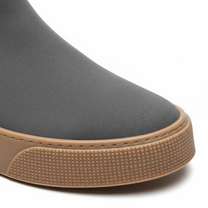 Grey Men's Slip On Shoes - Grey - Texture Close Up