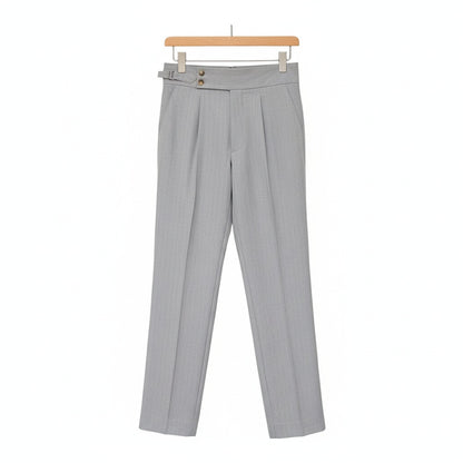 Grey Pleated Trousers Mens