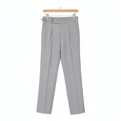 Grey Pleated Trousers Mens