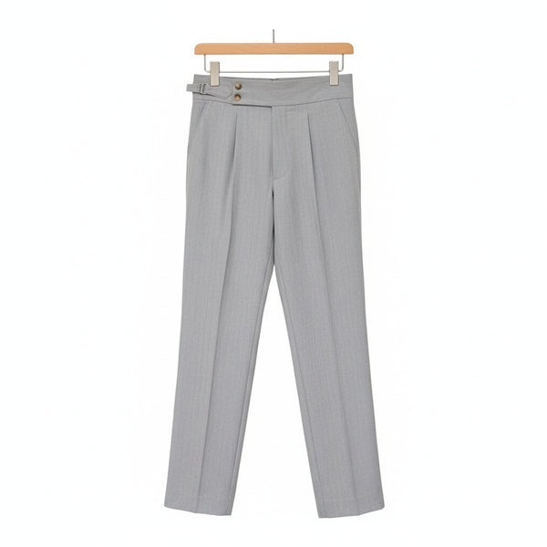 Grey Pleated Trousers Mens