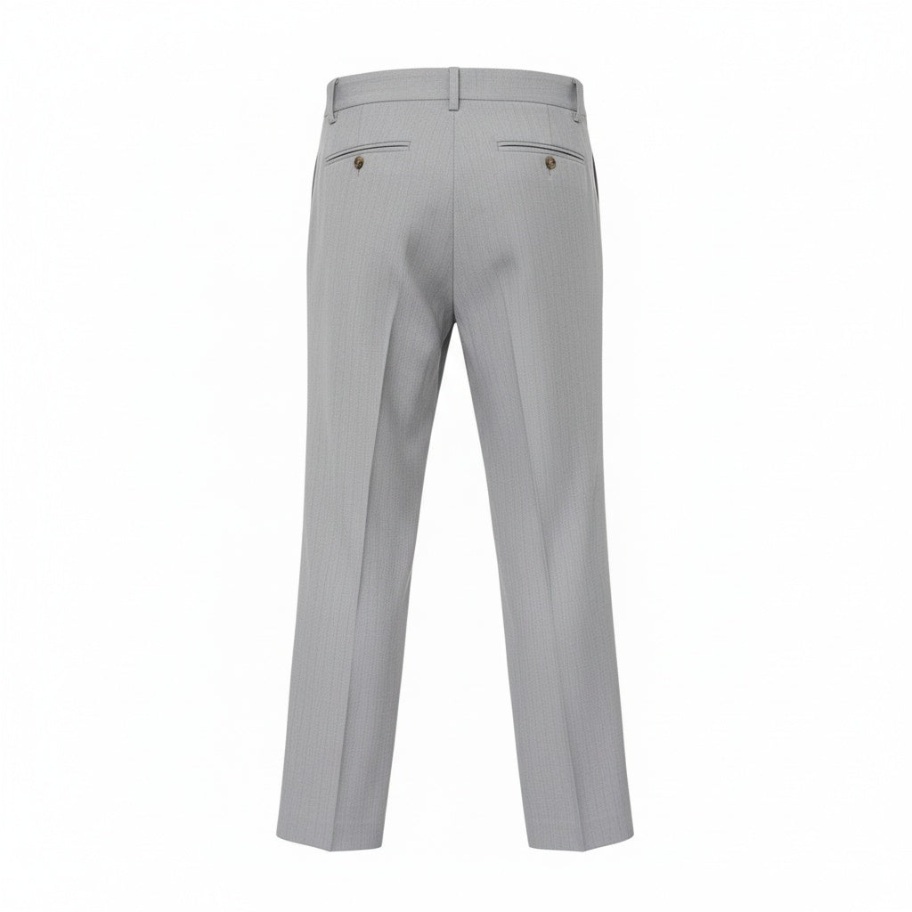 Grey Pleated Trousers Mens