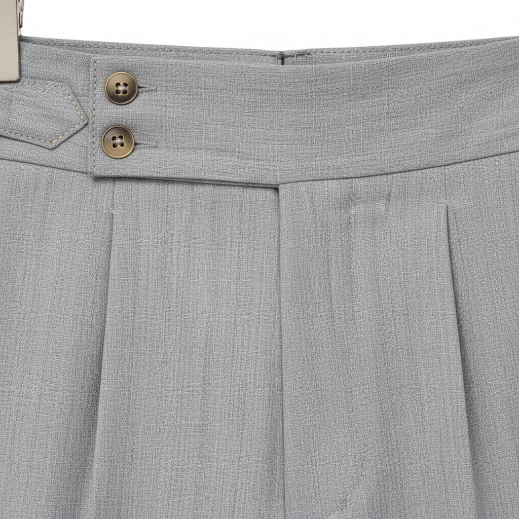 Grey Pleated Trousers Mens