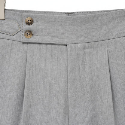 Grey Pleated Trousers Mens