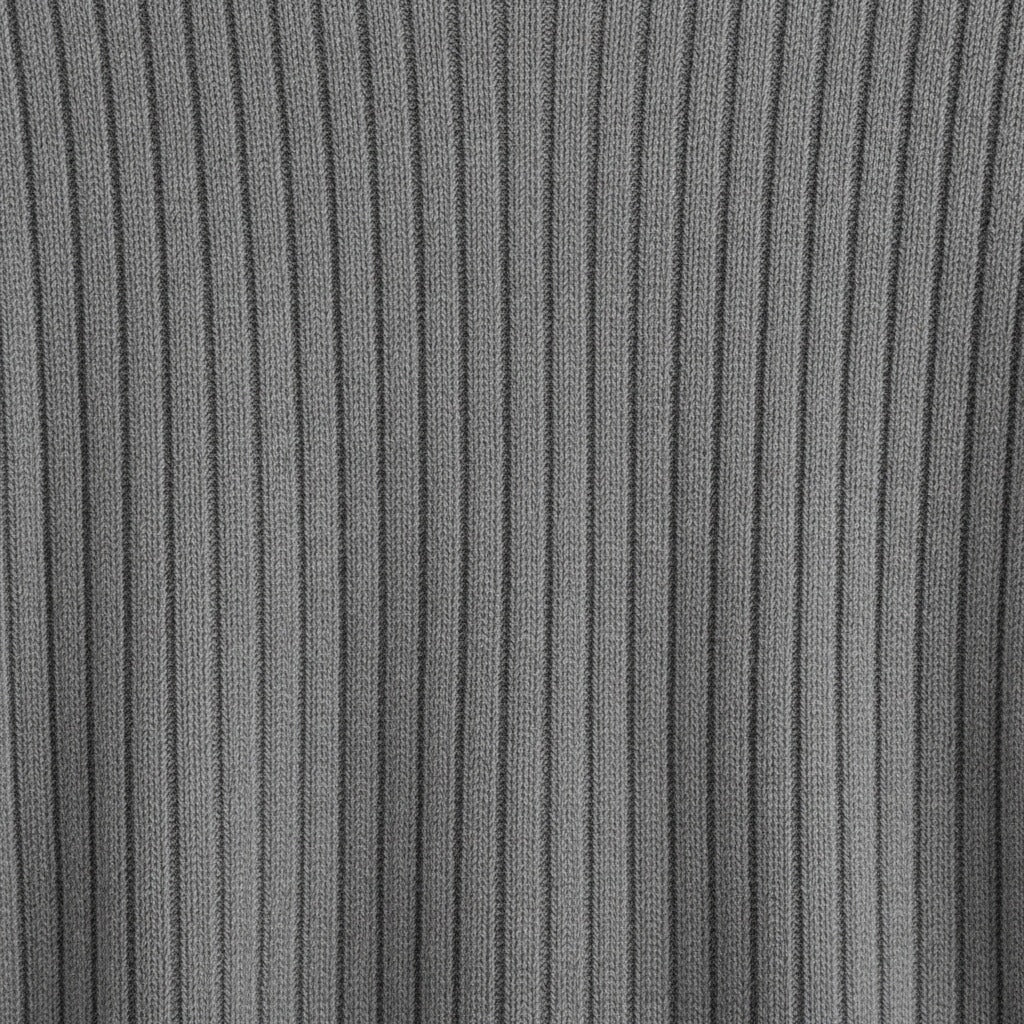 Grey Ribbed T Shirt - Grey - Texture Close Up