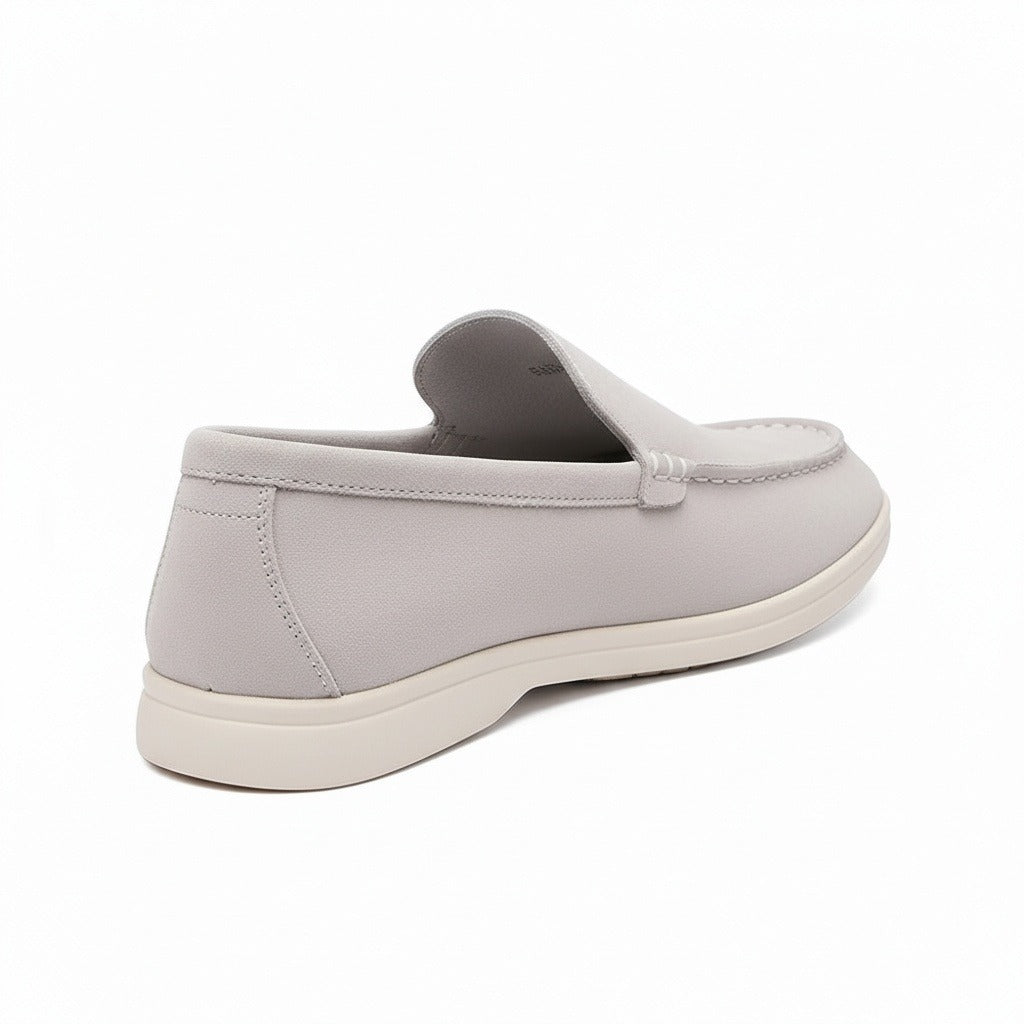 Grey Suede Loafers Men - Grey - Fabric Detail