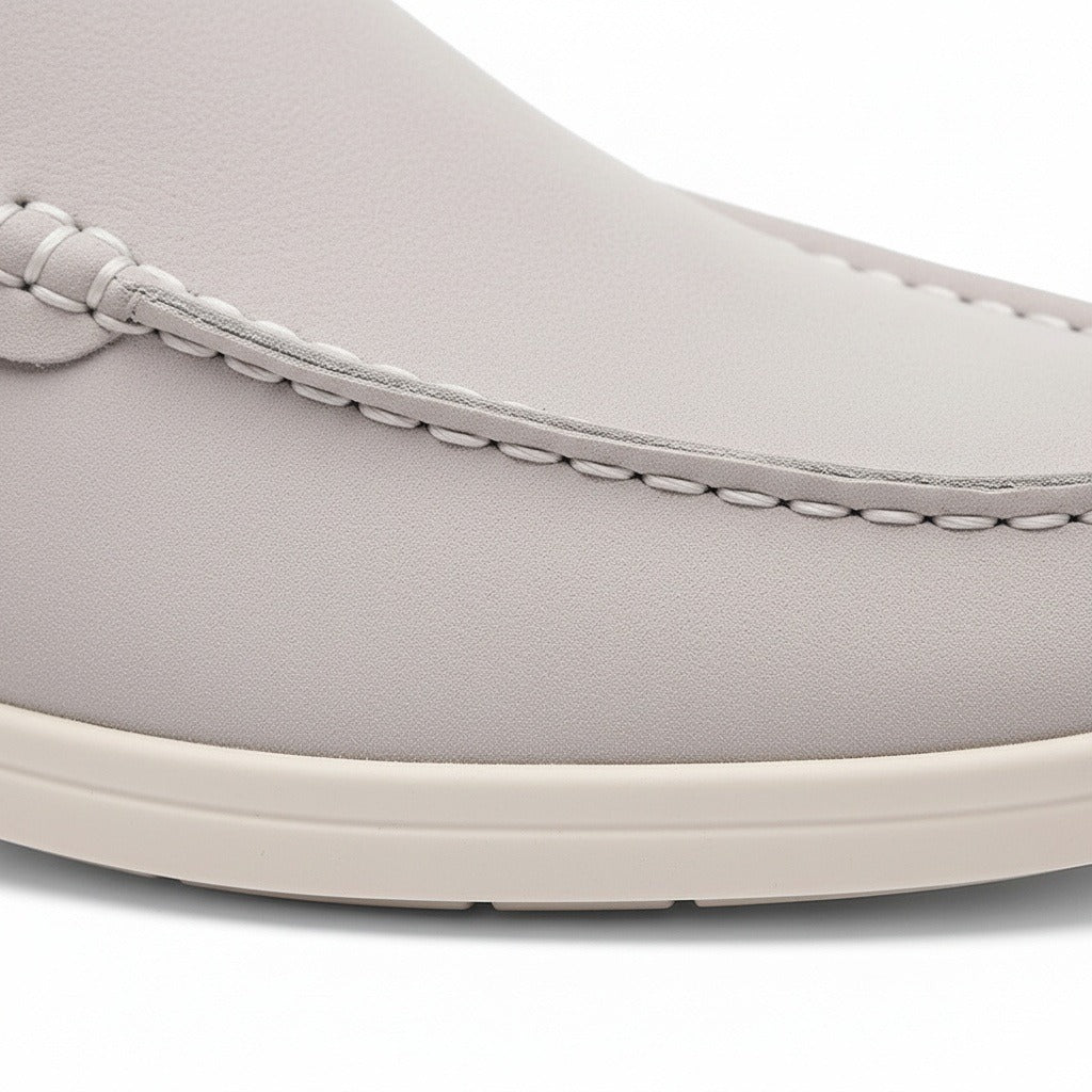 Grey Suede Loafers Men - Grey - Texture Close Up