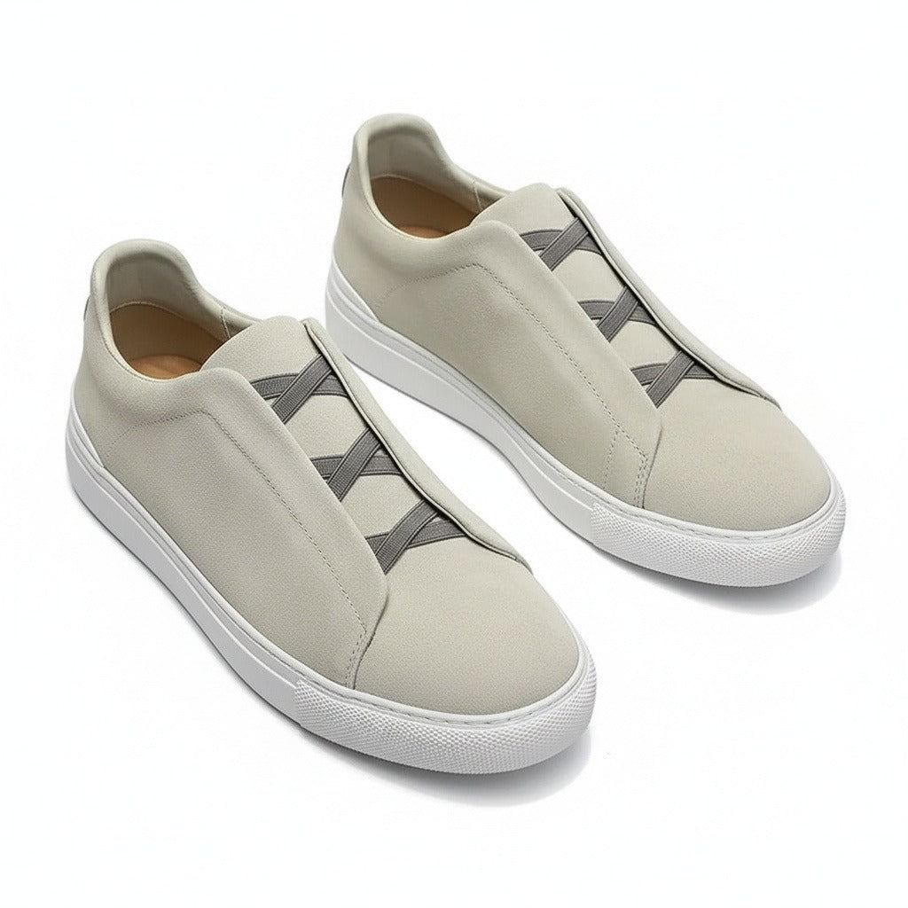 Grey Suede Sneakers Mens - Grey - Front View