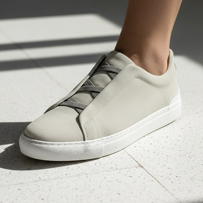 Grey Suede Sneakers Mens - Grey - Back View