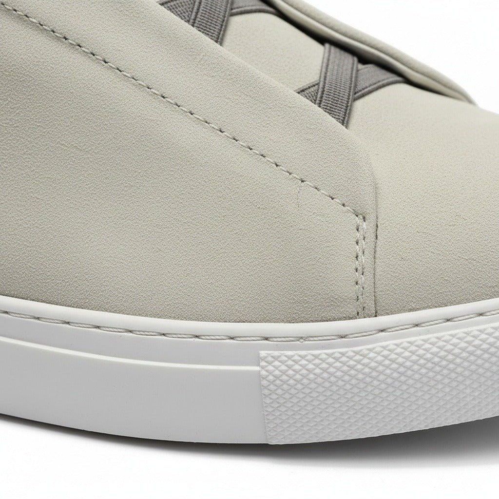 Grey Suede Sneakers Mens - Grey - Texture Close Up
