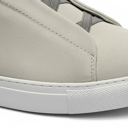 Grey Suede Sneakers Mens - Grey - Texture Close Up