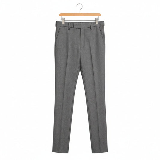 Grey Suit Trousers Mens - Grey - Front View