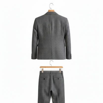Grey Three Piece Suit - Grey - Fabric Detail