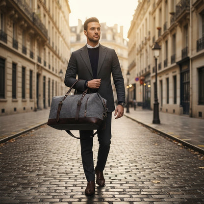 Grey Travel Bag - Grey - Angled Shot