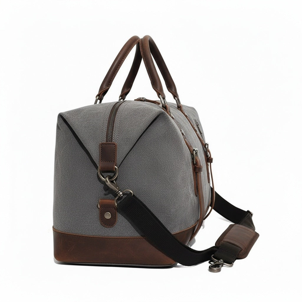 Grey Travel Bag - Grey - Fabric Detail