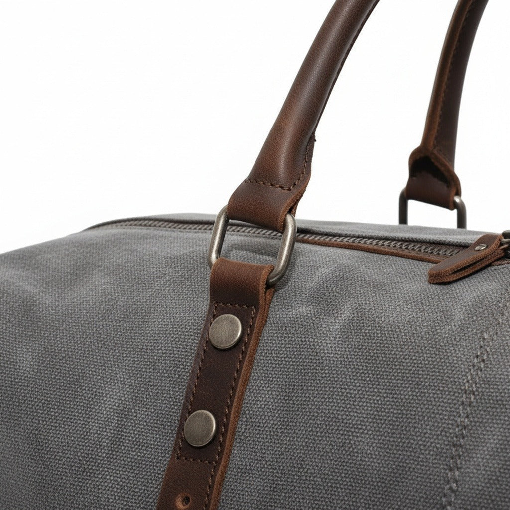 Grey Travel Bag - Grey - Texture Close Up