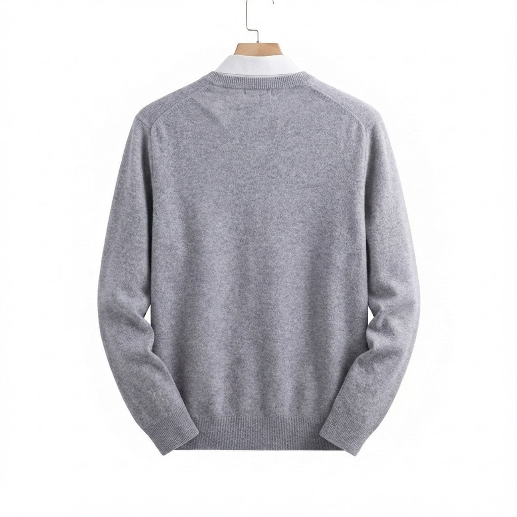 Grey V Neck Sweater for Men