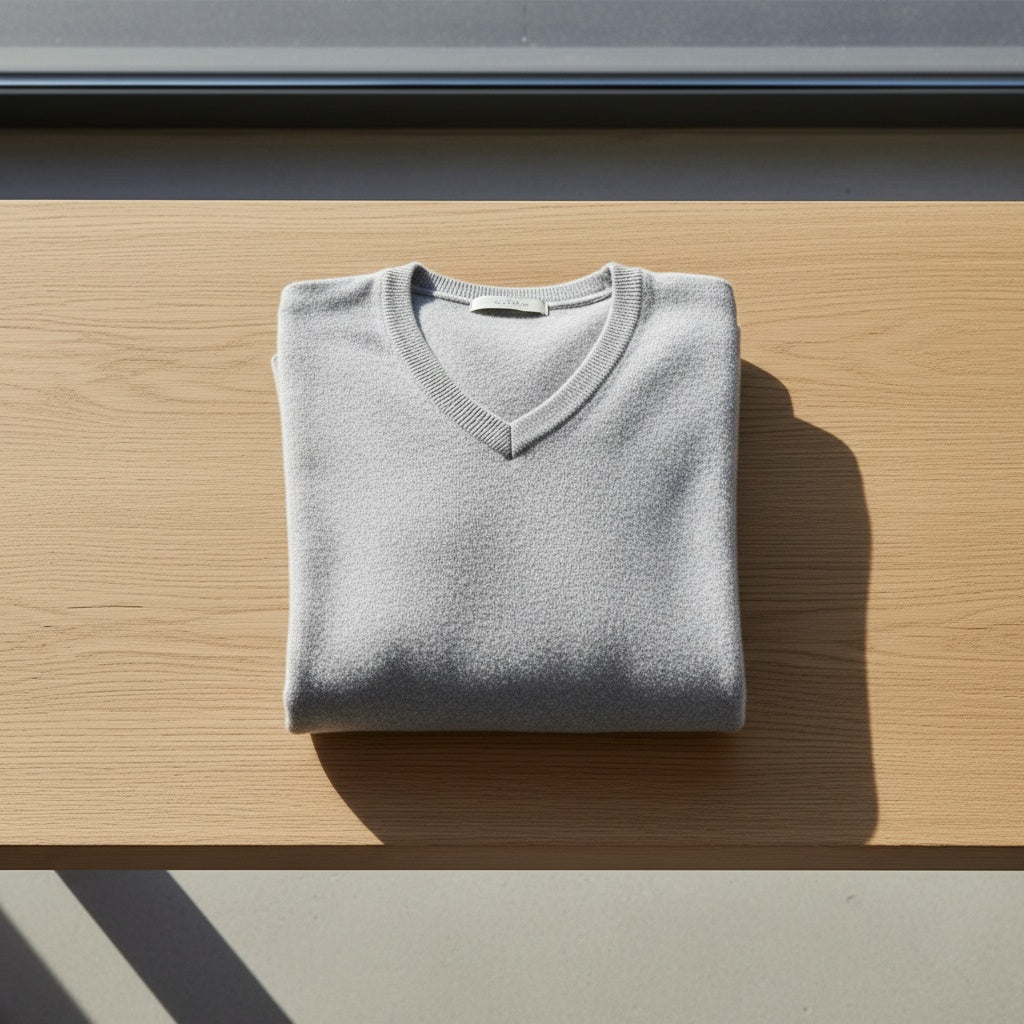 Grey V Neck Sweater for Men