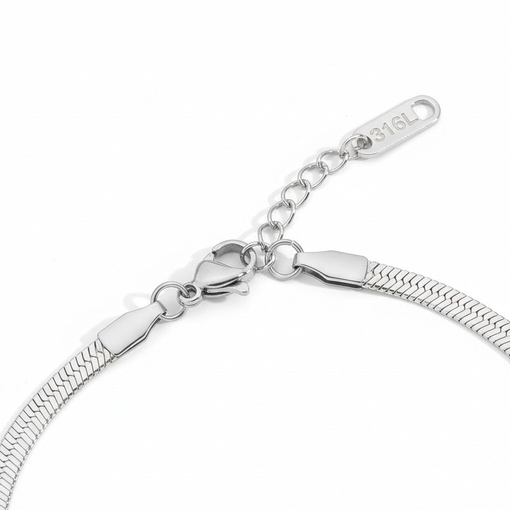 Herringbone Bracelet Men's - Platinum - Fabric Detail