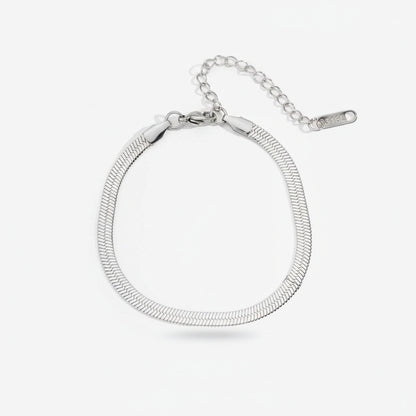 Herringbone Bracelet Men's - Chrome - Front View
